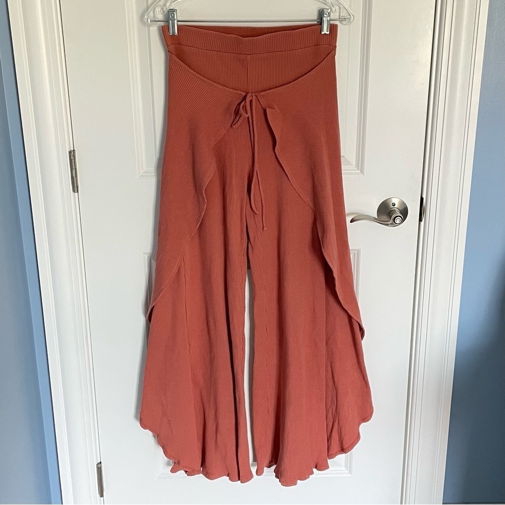 Free People Beach Saturday night ribbed knit wide leg Pants 47272 - Picture 2 of 11